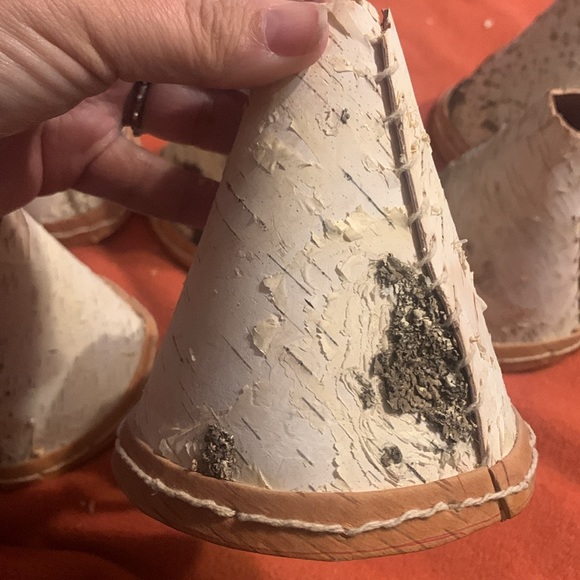 Authentic Indian Handmade Birch Tee Pee / Cone / Shade/ Crafts  set of 9 - Picture 2 of 7